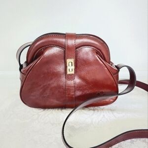 Patricia Nash Rich Brown Leather Crossbody Bag